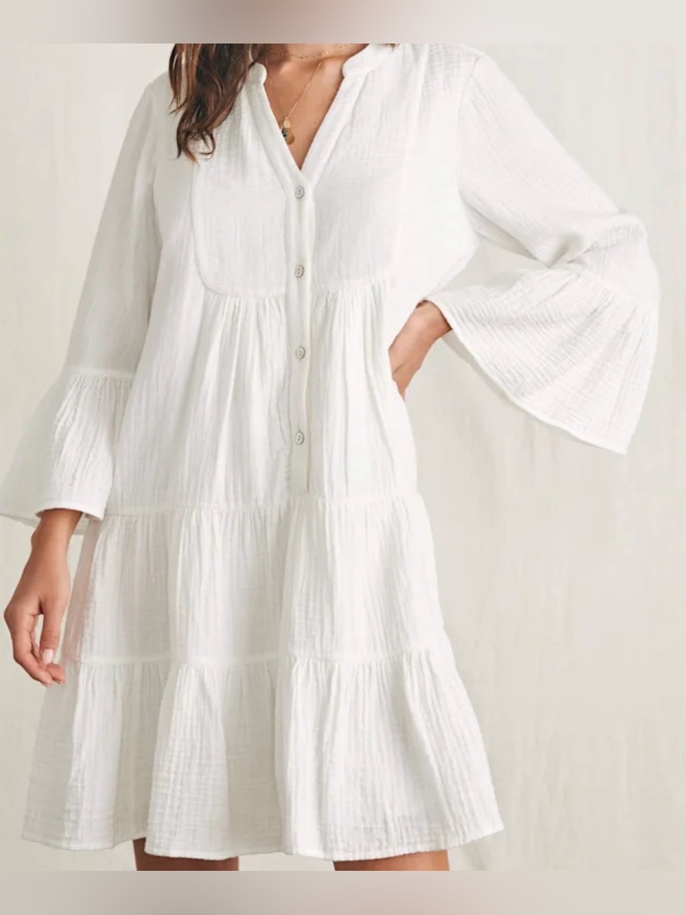 Faherty Dune Cotton Gauze Kasey Dress small